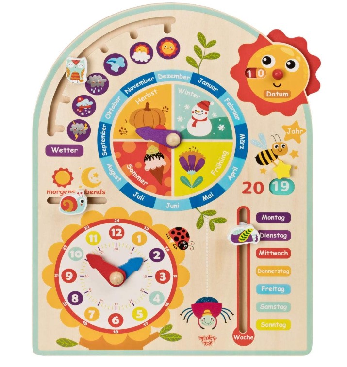 My wooden calendar and clock