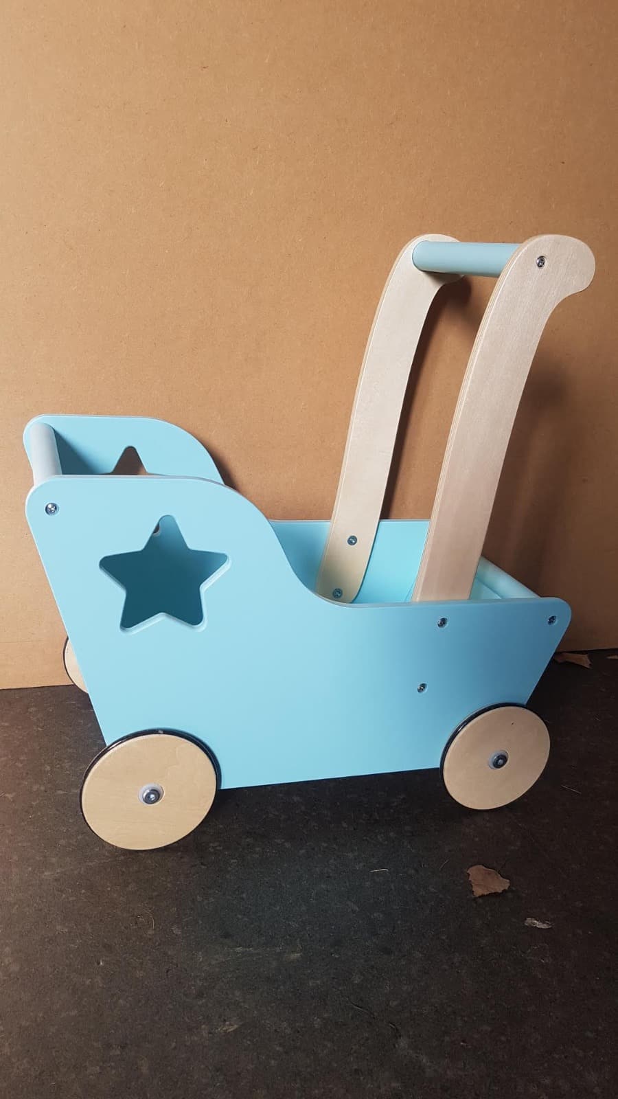 Blue Wooden Pram